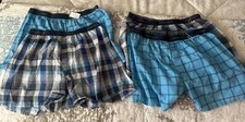 NWOT Hanes men’s 4-pack white brief short L elastic-waist wide-leg plaid multi-c