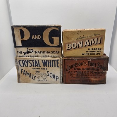 Vintage Soap Lot P&G Crystal White Bon Ami Johnson Foot Soap Antique Laundry