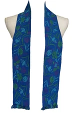 53” Long LIZ CLAIBORNE Blue Belt Multifunctional Sash Made In Japan 3.5” Wide