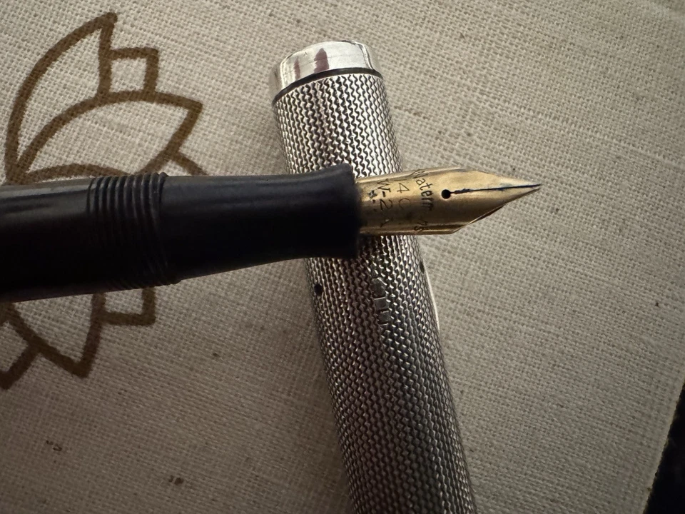 Waterman 452 In Barley Pattern . Hallmarked In Sterling Sil . 92 Years Old . - Image 4 of 4