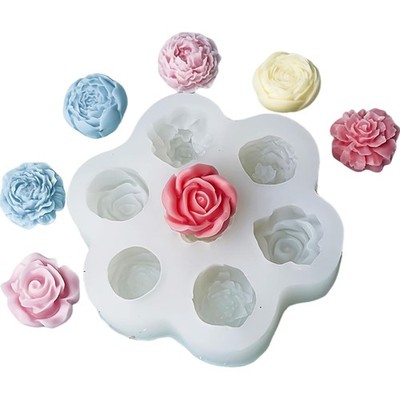Silikonform Blumen Rosen Nelke Pfingstrose Kerzen Seife Schokolade DIY
