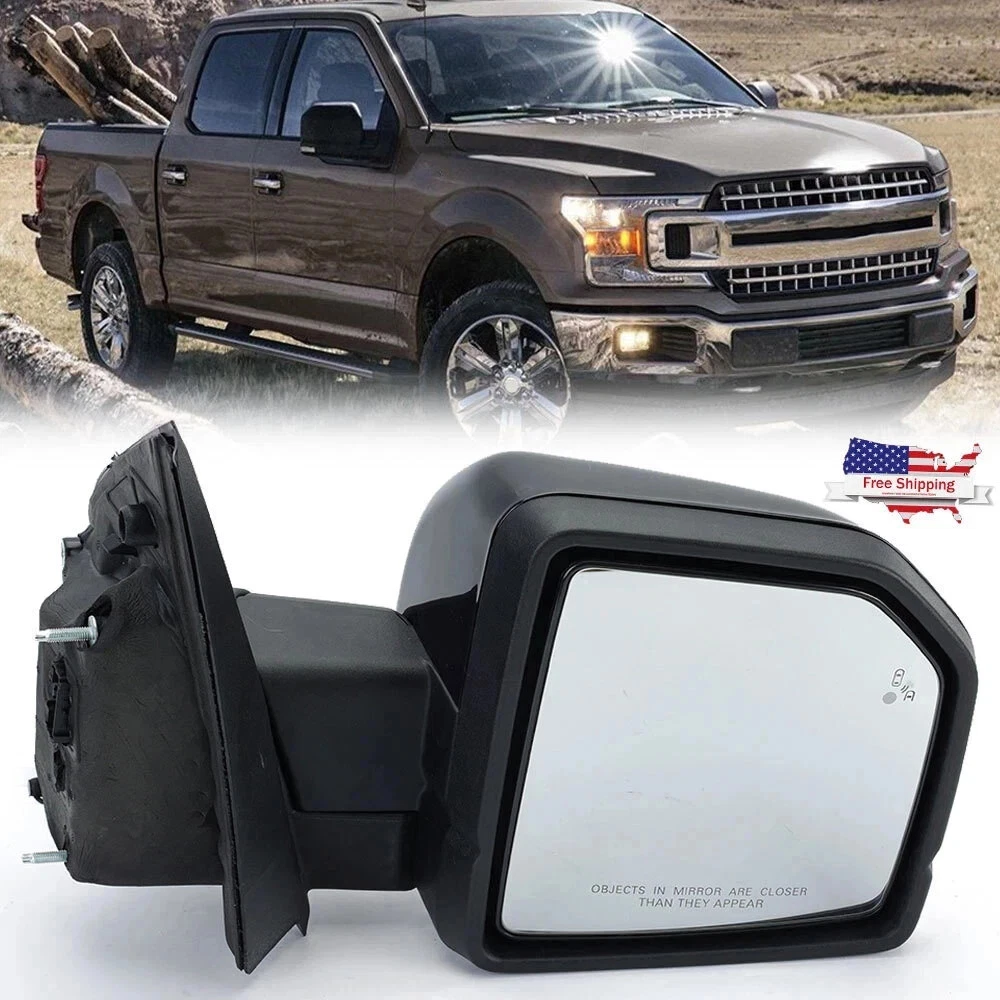 Power Folding Mirror Passenger Side Memory Blind Spot For Ford F-150 2015-2020