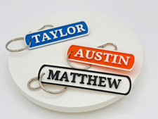 Custom 3D Printed Name Keychain Personalized Gym Bag Tag Gift for Him or Her