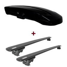 Dachbox Thule Vector L + Dachträger Thule WingBar EVO für Audi 80 Avant 8C/B4