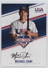 2018 USA Baseball Stars & Stripes Black Ink /499 Mike Siani Michael #MS Auto s3g