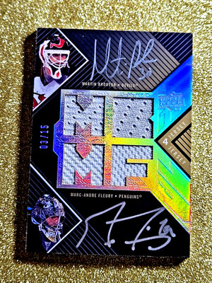2008-09 UD Black Dual Auto Jersey Martin Brodeur Marc-Andre Fleury Autograph /15
