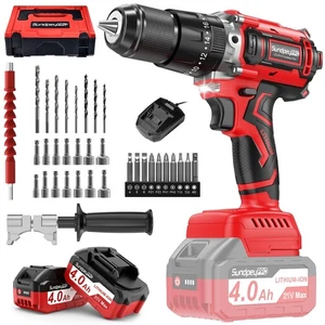 1060In·lbs Cordless Hammer Drill - 21V Brushless Power Drill Set with 2 × 4.0...