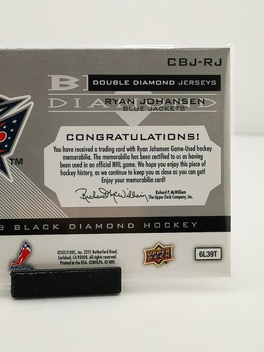 2012-13 Upper Deck Black Diamond Ryan Johansen Double Diamond Jerseys #CBJ-RJ - Foto 6 di 6