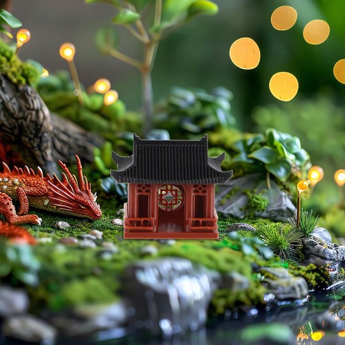 Decorazioni Padiglione Mini Fata Asiatica Giardino Statua Buddha Tempio Acquario - Foto 7 di 12