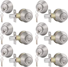 Keyed Alike Double Cylinder Deadbolts Combo Door Locks in Satin Nickel 6Pack