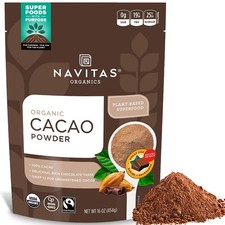 Navitas Organics Cacao Powder, Bags, 30 Servings, 1 Pound Pack of 1, 16 Ounce