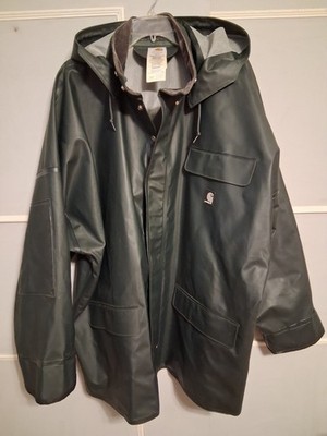Carhartt C64GRN Surrey Rain Coat Mens PVC Waterproof Hood 2XL