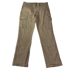 US Polo Assn Pants Mens 34x32 Khaki Cargo Pockets Casual Twill Chino