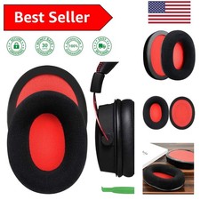 Comfort Velour Replacement Ear Pads for HyperX Cloud III/II, Stylish Black/Red