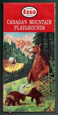 CANADA S MOUNTAIN PLAYGROUNDS  MAP & TRAVEL GUIDE  1959   IMPERIAL/ESSO OIL