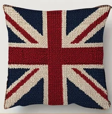 Pillow Cover  BRITISH FLAG UNION JACK DOUBLE-SIDED   18 x 18