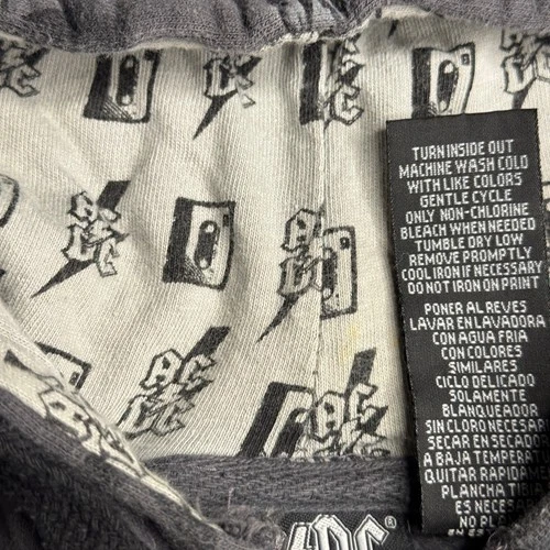 AC/DC Mens XL Rockware Gray Full Zip Hoodie Jacket Y2K AOP Rock Band Grunge image 8