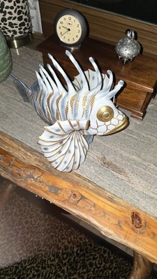 Capodimonte porcelain italy Lion Fish Large Eduardo Tasca
