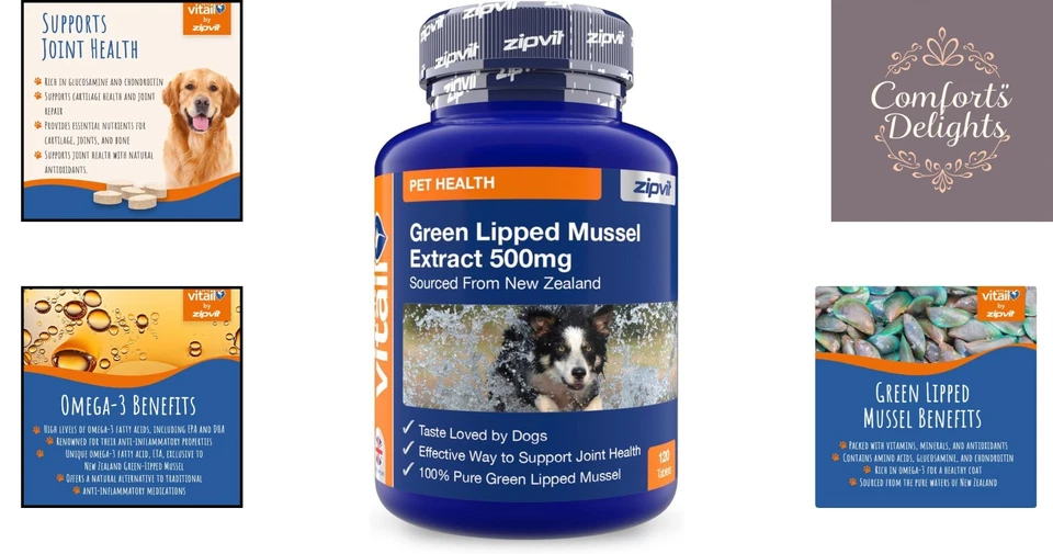 120 Tablets of Green Lipped Mussel for Dogs - Omega-3 Rich Joint Health Support - Image 2 of 4