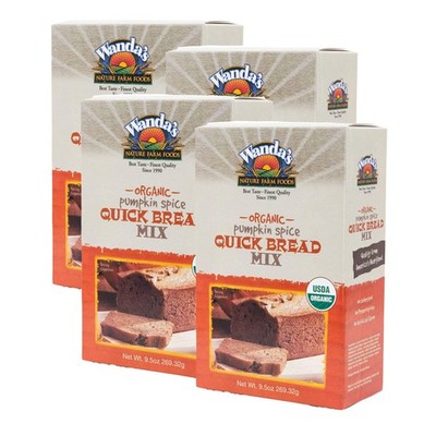 Wanda's Organic Pumpkin Spice Quick Bread Mix | Pack of 4 | 9.5 oz | Heartland G
