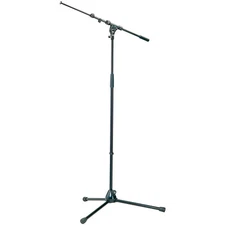 K&M Microphone Stand with Telescoping Boom Arm Black