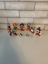 Vtg Mixed Disney Figure Lot Mickey Minnie Donald Goofy Daisy Toys Lot Of 9