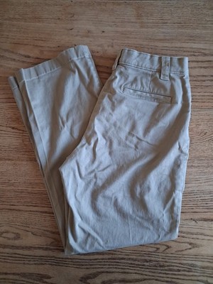LL Bean Pants Womens Sz 10 Beige Classic Fit Cotton Flat Front Straight 30x29