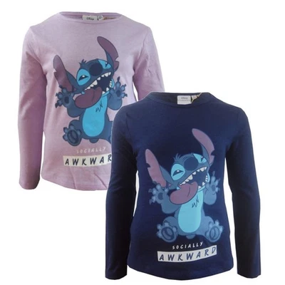 Disney Stitch Kinder Mädchen Langarmshirt Gr. 116 - 152 - Bild 1 von 3