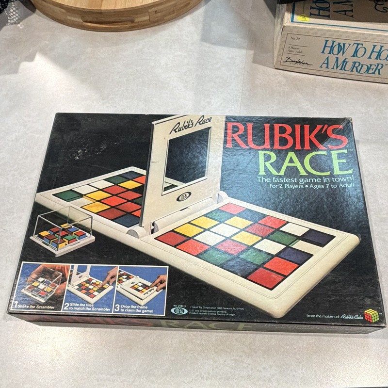 Ideal Rubik's Race Puzzle Tile Board Game 1982 MPN 2187-3 2 Players Age 7+