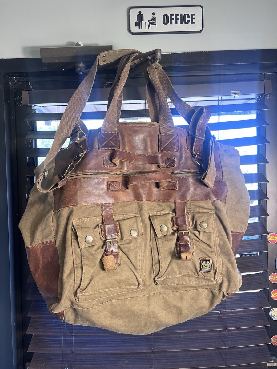 Belstaff Men's Colonial Canvas Travel Bag 561 XXL Weekender/Duffle