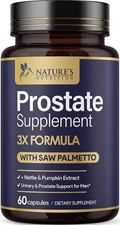 Prostate Health Capsules for Men 1000mg - 3X Formula with Saw Palmetto Blend