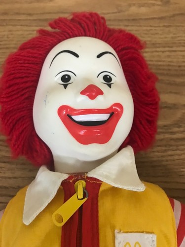 Peluche pupazzo giocattolo Ronald McDonald 16" vintage 1984 testa in vinile - Foto 4 di 6