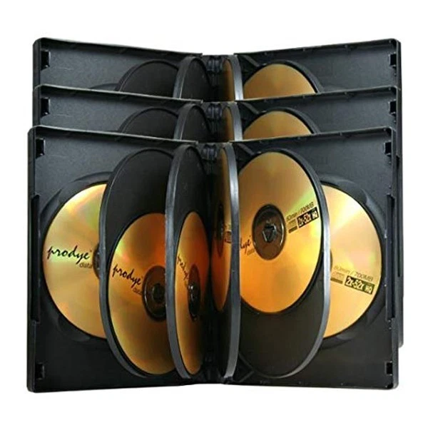 Boîtier rangement 12 CD / DVD épais. 38mm Noir 190x135x38mm - Photo 1/1