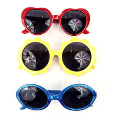 Kids Sunglasses Lot of 3 Assorted Styles  Brands - Flower Heart Oval Shaped