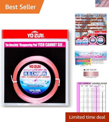 Yo-Zuri H.D. 30-Yard Fluorocarbon Leader - 300lb Strength & Pink Tint