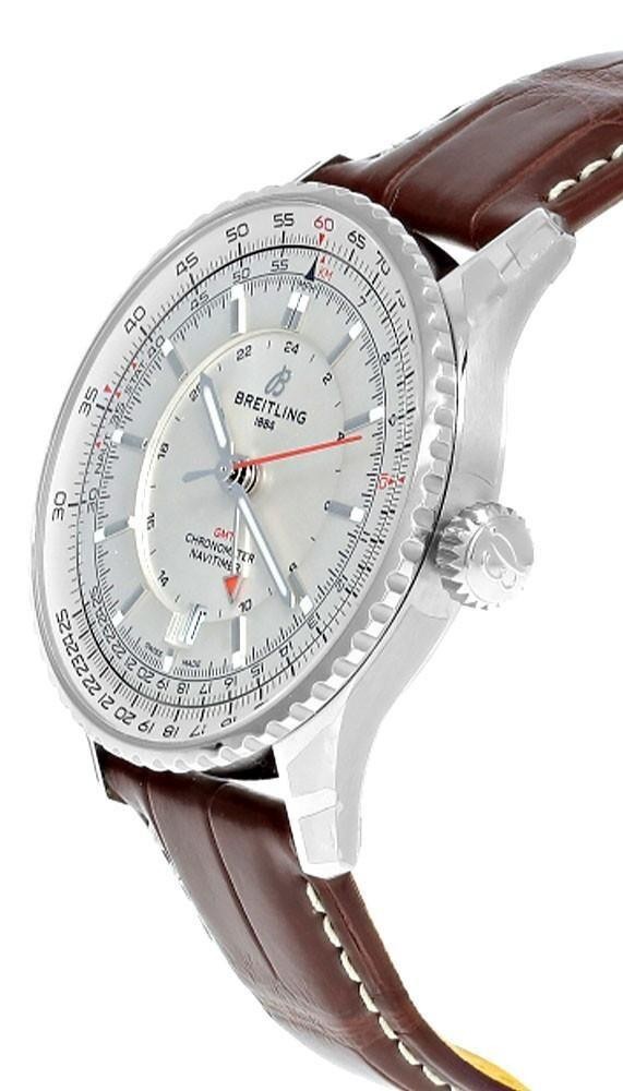 Breitling Navitimer Automatic GMT 41mm Brown Leat… - image 2