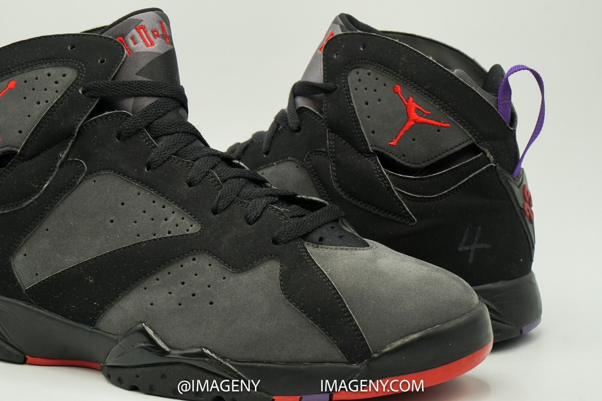 AIR JORDAN 7 VII RETRO USED SIZE 13 DMP RAPTOR BLACK CHARCOAL RED