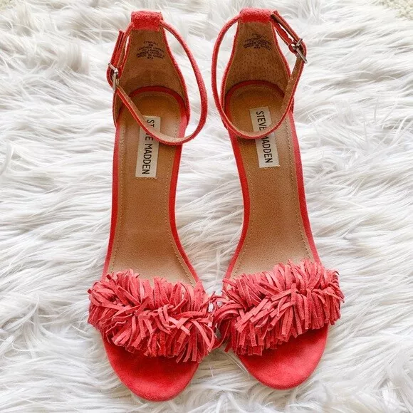 Steve madden red fringe best sale heels