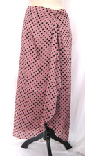 Ted Baker Midi Skirt Sz 3 US 8 Pink Satin Polka Dot Drape Savsaa
