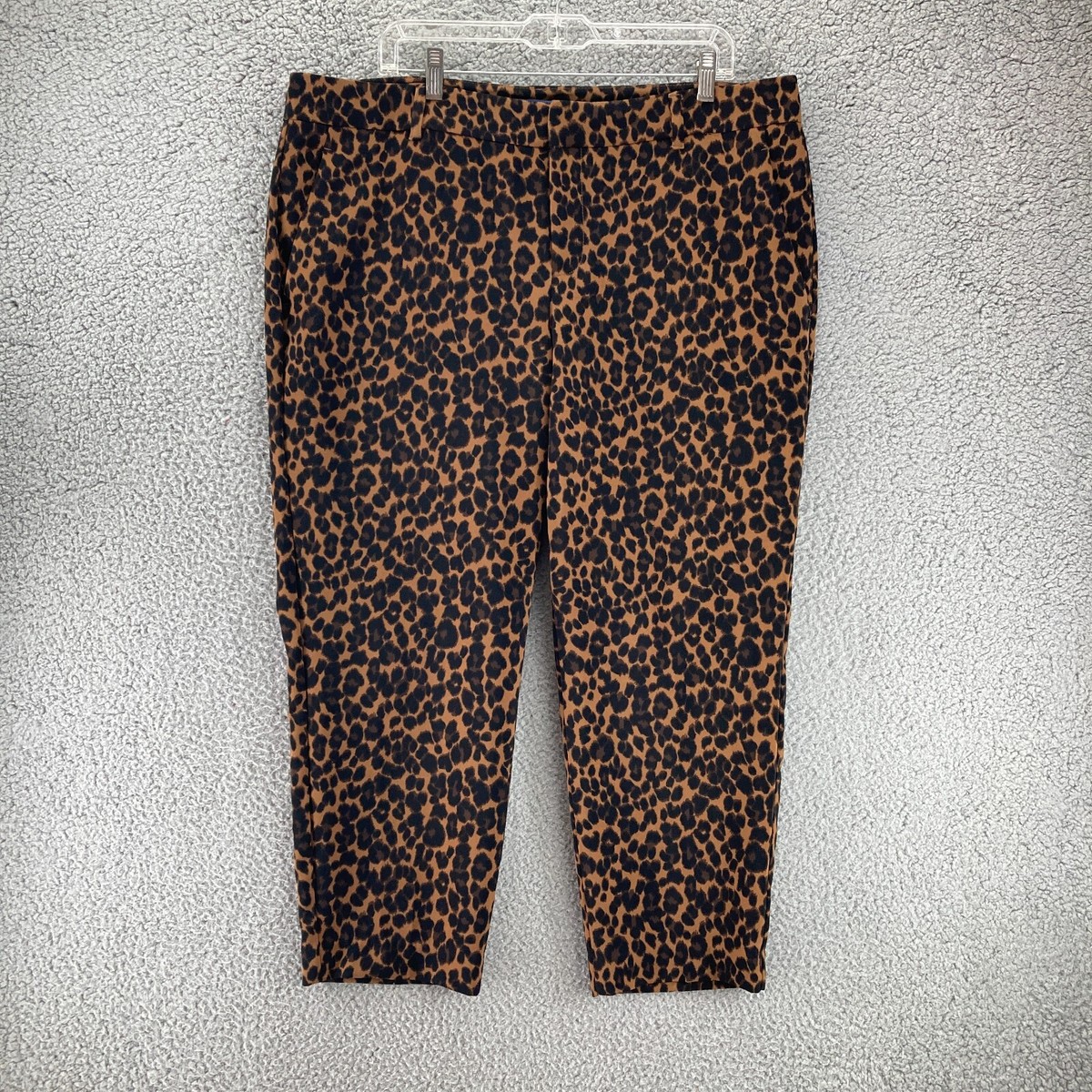 Old Navy Harper Pants Size 16 Mid Rise Leopard Print Dress Stretch Slacks  Casual