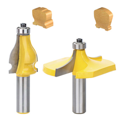 1/2'' Shank Router Bits Set 2 Pcs Carbide Handrail Woodworking Cutter Tool 