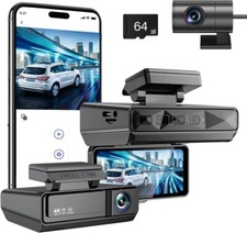 Dash Cam Front and Rear, 4K Dual Channel Dash Camera for Cars, Car Dashcam Dashb