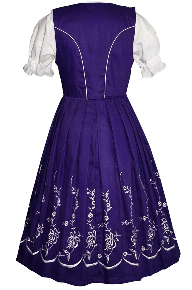 XXL 2XL 24 Dirndl Vestido Alemán Bordado Camarera Larga Vacaciones Oktoberfest 3 piezas Foto 4 de 4