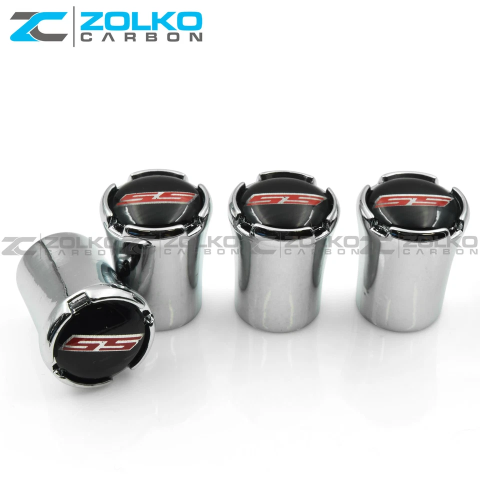 CHEVY CHEVROLET CAMARO SS VÁLVULA VÁSTAGO TAPAS RUEDA NEUMÁTICO CROMO VT22 - VENDEDOR DE EE. UU. Foto 2 de 4