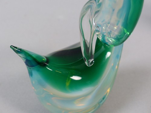 Vintage MCM Antonio da Ros für Cenedese Murano Sommerso Opal Kunstglas Schwäne - Bild 8 von 11