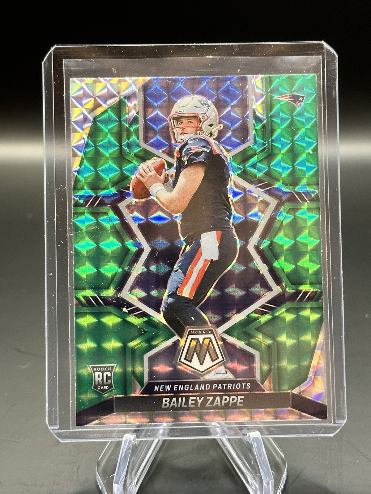 2022 Panini Mosaic BAILEY ZAPPE Green PRIZM Mosaic #321 Patriots