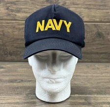 Vintage U.S. Navy Hat Cap Snapback Blue Genuine Issue USA