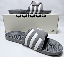 Adidas Mens Adissage Slide Athletic Sandals Size 16 Grey/White HQ4373 NEW in Box