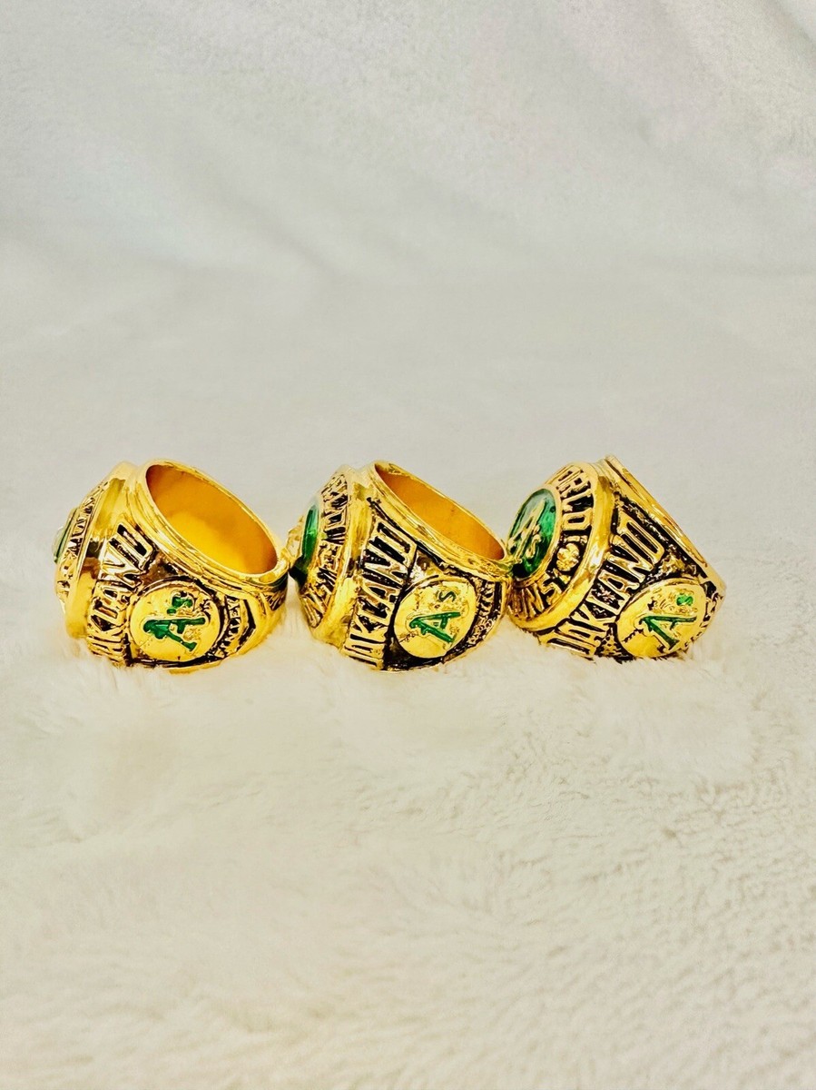 3 PCS Oakland Athletics World Series Ring Complete Set W Box
