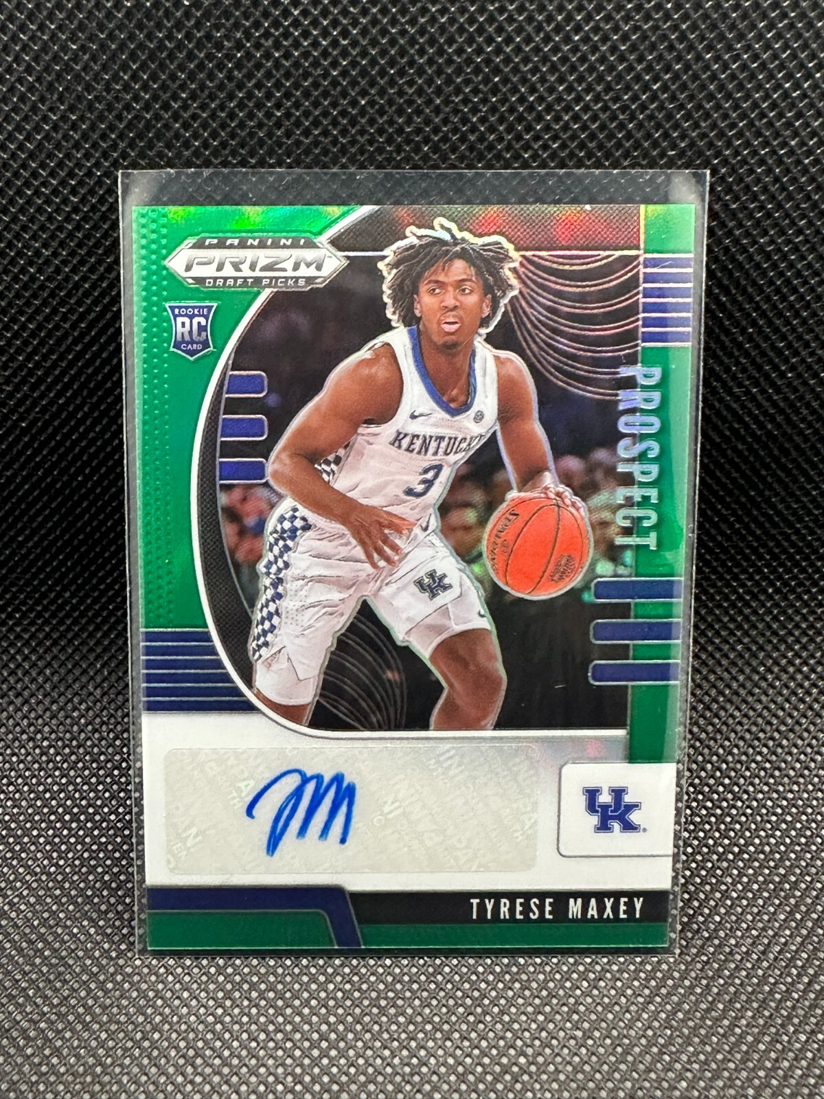 2020 TYRESE MAXEY Green Panini Prizm Draft Picks Prospect Rookie Auto Autograph
